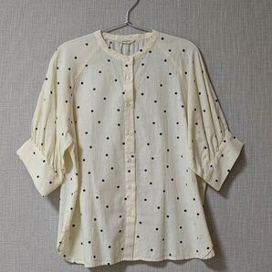 【М】スタディオクリップ シングルガーゼビッグカフスブラウス