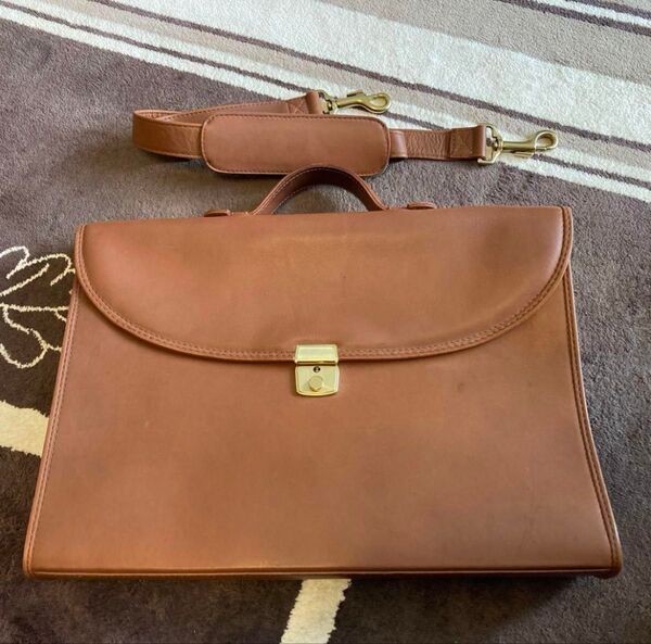 BROOKS BROTHERS ブルックスブラザーズ フラップ レザーブリーフケース ビジネスバッグ レザー