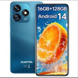 OUKITEL C51 モバイルフォン - 16(4+12)GB+128GBスマートフォン Android 14 6.8 インチ