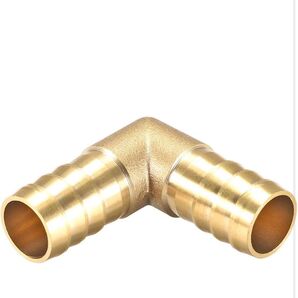 バーブ真鍮ホース継手 16mm 90度 エルボパイプコネクタ カプラーチューブアダプター