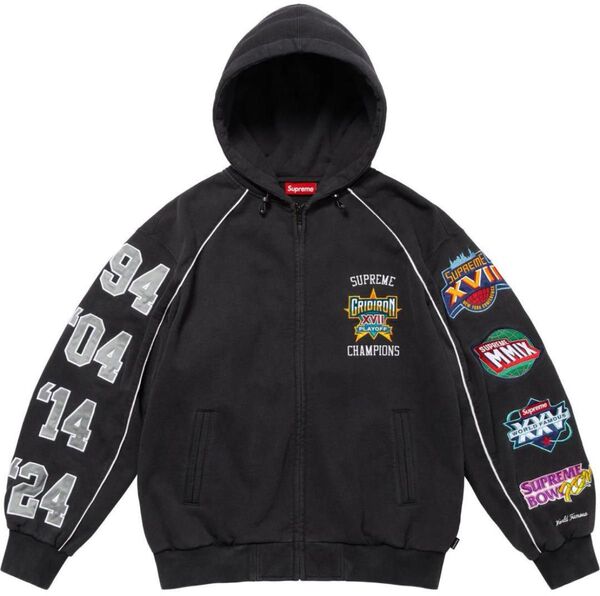 Supreme Playoffs Zip UpHooded Sweatshirt Black