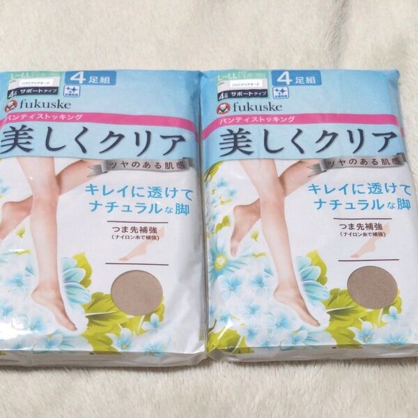 ①福助 fukusuke フクスケ レディース パンティストッキング L〜LLサイズ 8足組