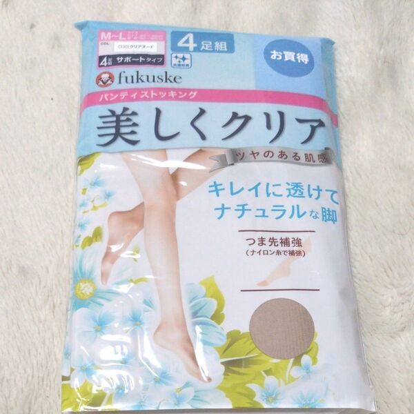 ①福助 fukusuke フクスケ レディース パンティストッキング М〜Lサイズ 4足組
