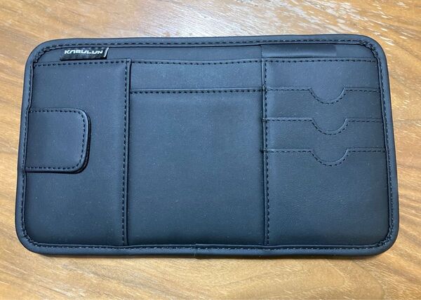 【中古美品】汎用 サンバイザーポケット サングラスホルダー PUレザー カー用品 収納バッグ MAZDA3等