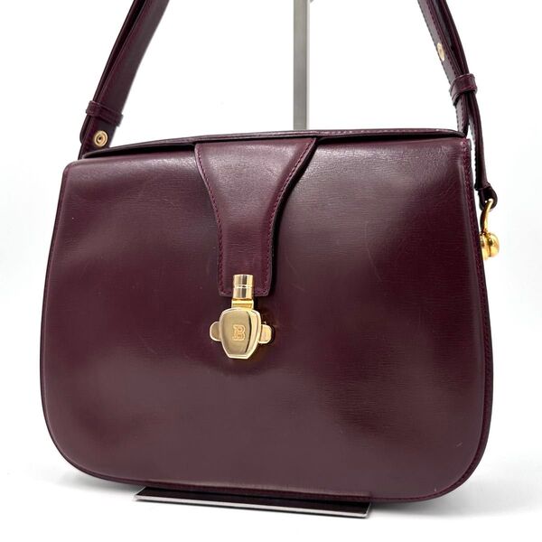 BALLY バリー ショルダーバッグ 2WAY 肩掛け 斜め掛け 本革 レザー ボールド バーガンディ