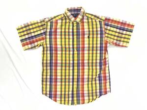  б/у одежда 19759 boy's L рубашка с коротким рукавом polo Polo Ralph Lauren USA хлопок Vintage оригинал vintage 80 90 old Old 