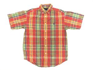  б/у одежда 19799 boy's M рубашка с коротким рукавом polo Polo Ralph Lauren USA хлопок Vintage оригинал vintage 80 90 old Old 