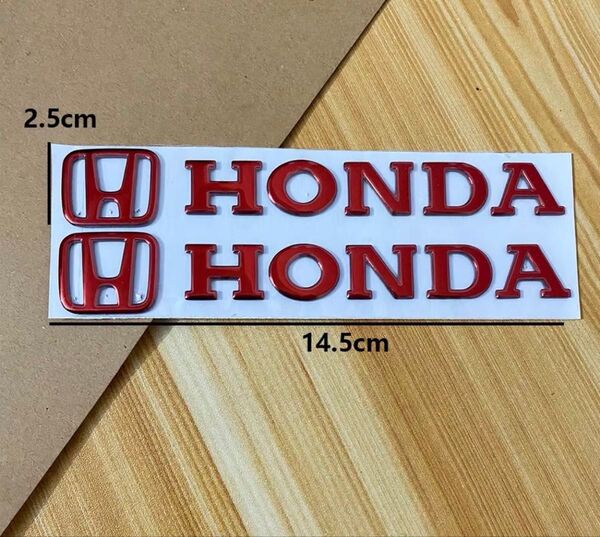 ホンダ 本田 HONDA バイク ステッカー エンブレム 3D立体 レッド ドレスアップ 2枚セット
