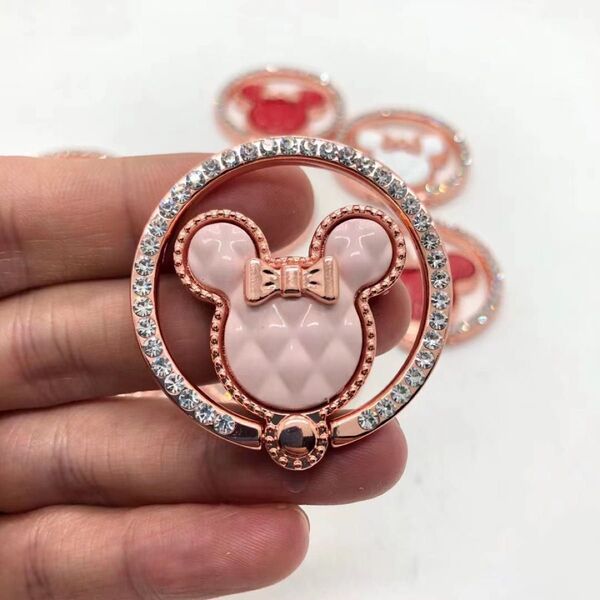 スマホリング スマホスタンド バンカーリング 360度回転 可愛い かわいい うすピンク