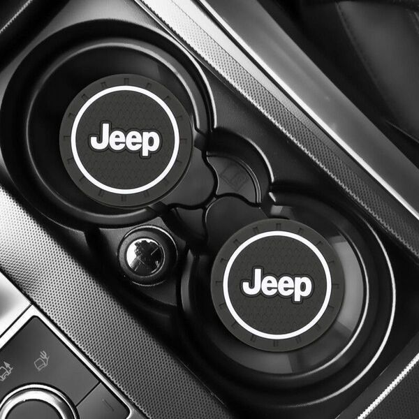 Jeep ジープ ドリンクホルダー コースター 車用品 ホルダーマット 車内収納 2枚セット