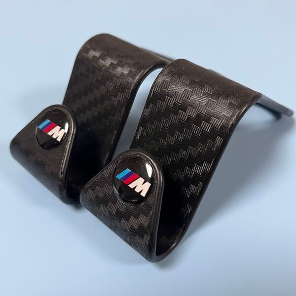 BMW M カーフック ヘッドレストフック 車用収納 カーボン柄 カーアクセサリー 2個セット