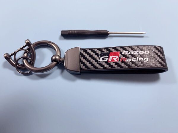 トヨタ GR ガズーレーシング キーホルダー カーボン調 車 キーリング カーアクセサリー