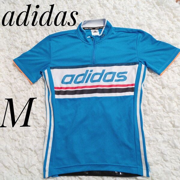 adidas cycling アディダスサイクリング サイクルジャージ 半袖水色Mサイズ