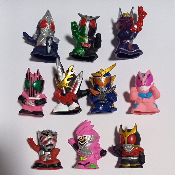 仮面ライダーキッズ ソフビ 指人形 10体セット