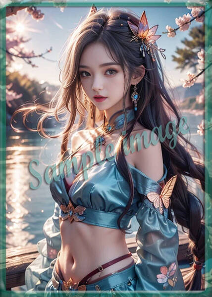 送料無料◇4点で1点無料◇E◇桜吹雪2.5次元美女new◇高画質◇A4◇イラストアートポスター◇11438◇グラビアアイドル写真◇美脚◇実写