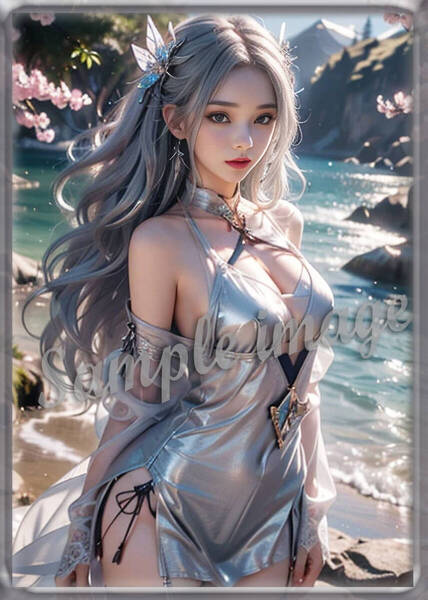 送料無料◇4点で1点無料◇E◇桜吹雪2.5次元美女new◇高画質◇A4◇イラストアートポスター◇11450◇グラビアアイドル写真◇美脚◇実写
