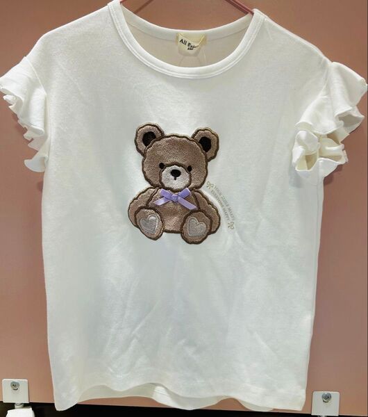 Tシャツ 130cm しまむら 半袖 夏新品 女の子 送料無料 ホワイト クマ フリル