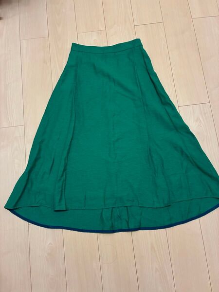 超美品 グラン山貴 Nerin グリーン フレアロングスカート