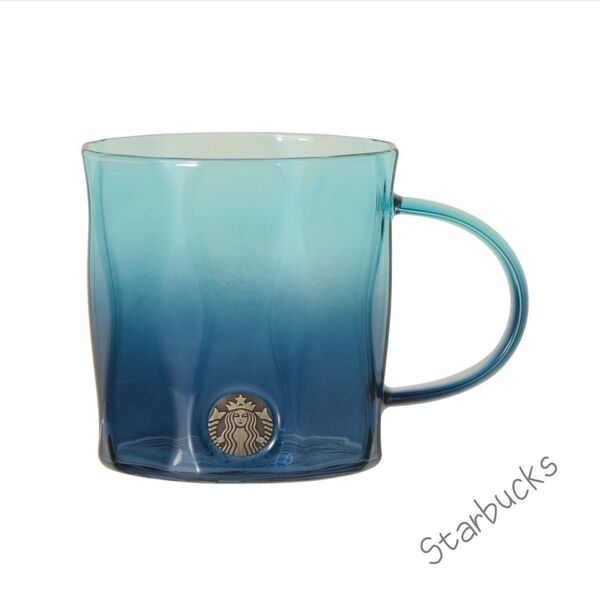 スターバックス 耐熱グラスマグメダルデュアル ブルーグラデーション 355ml STARBUCKS