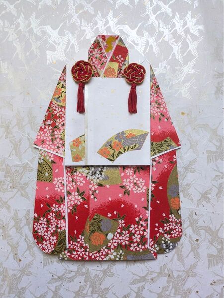 祝儀袋 着物 七五三 お祝儀 お祝い 御祝い 初節句 お礼 ひなまつり 着物 友禅和紙 花柄 水引 出産 ハーフバースデー