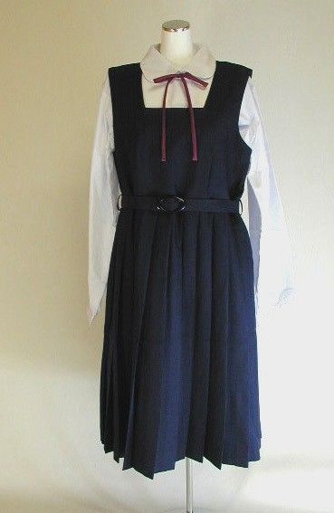 紺色 スクールジャンパースカートセット(本格的)200cm超大きいサイズ セーラー服