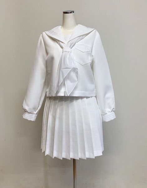 冬クリーム色 セーラー服セット(本格的)185cm大きいサイズ セーラー服
