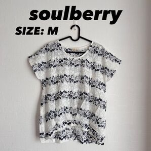 soulberry ソウルベリー 刺繍ブラウス Mサイズ 半袖シャツ トップス