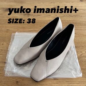 yuko imanishi+ スクエアトゥ ウッドプリントヒール パンプス 38サイズ