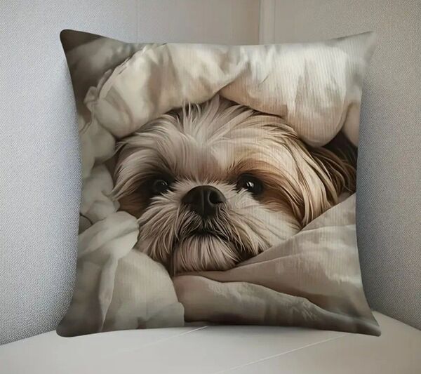 犬 クッションカバー シーズー 43cm 45cm 【新品】