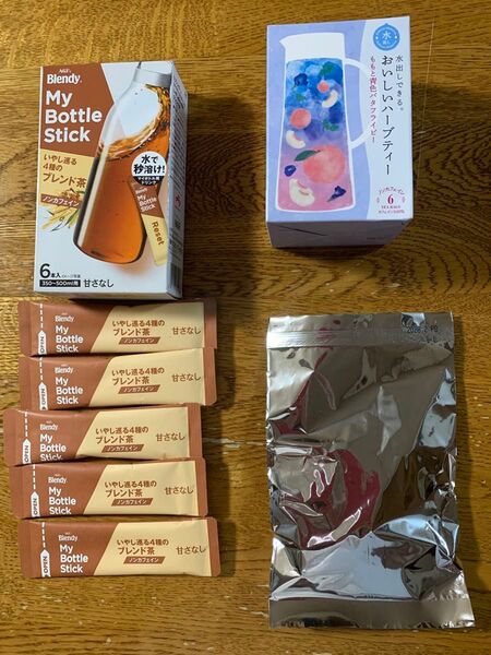 おいしいハーブティー ももと青色バタフライピー 6ティーバッグとマイボトルステック5本