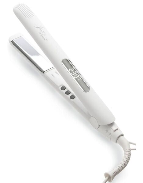 SALONMOON ストレート ヘアアイロン 24mm ホワイト ストレートアイロン コテ 秒速 高濃度マイナスイオン 海外対応