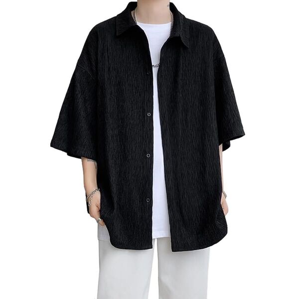 シャツ メンズ 夏服 半袖 大きいサイズ 無地 カジュアル 柔らかい 軽い 薄手 ゆったり メンズ tシャツ ワイシャツ