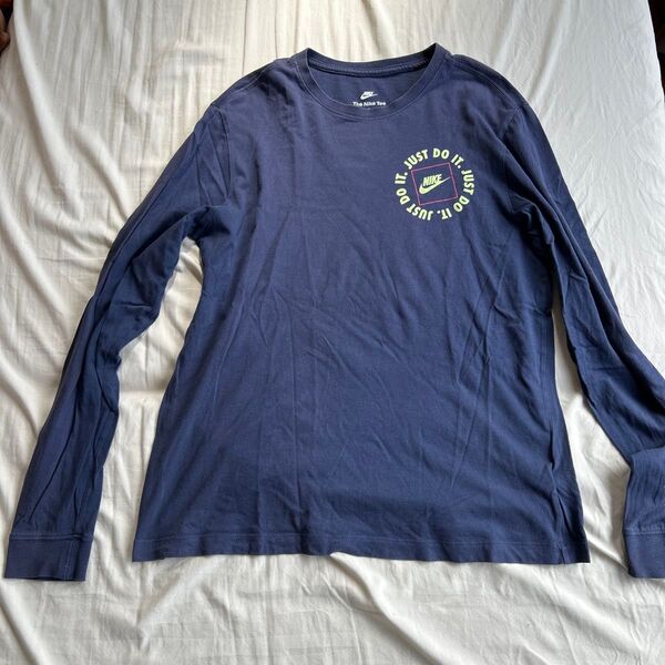 【NIKE】ナイキ ロングTシャツ 紺 Lサイズ 古着