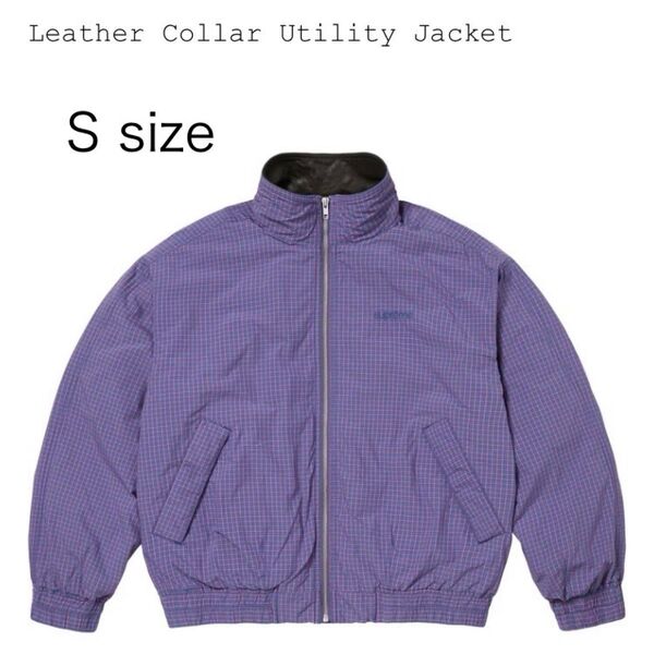 Supreme Leather Collar Utility Jacket "Blue Plaid" sサイズ