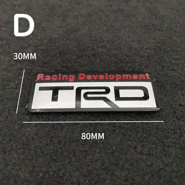 お得な2個セット【黒/赤】TRD SPORTS アルミ エンブレムステッカー D