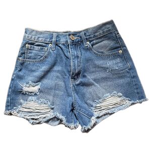 デニムショートパンツ ダメージ加工