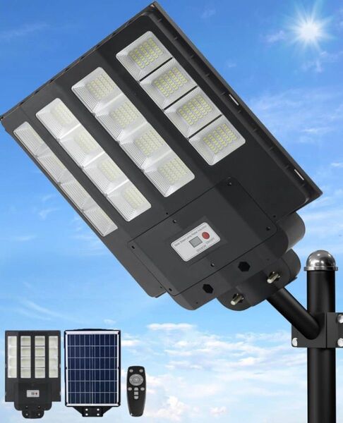 ソーラー街灯 1600w 外灯 Iセンサーライト 街路灯 太陽発電 省エネ 電気代ゼロ 庭園灯 防犯灯 駐車場灯 ポール灯
