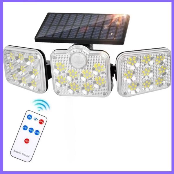 高輝度 LEDソーラーライト 屋外 センサーライト IP65防水 人感センサー 自動点灯/消灯 大容量バッテリー 防犯ライト
