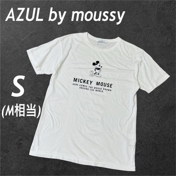 AZUL by moussy アズールバイマウジー Tシャツ S(M相当) ミッキー ユニセックス /S37☆