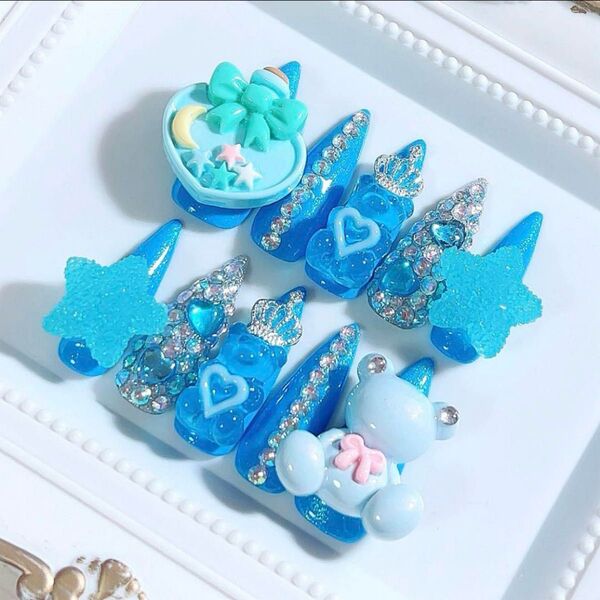 No. 213 派手ネイル ギャルネイル ゴテゴテ 鬼ロングネイル お菓子ネイル