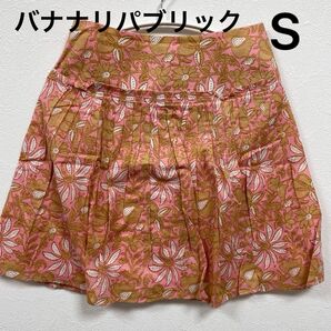 【S 】夏物スカート banana republic バナナリパブリック ピンク 花柄 S