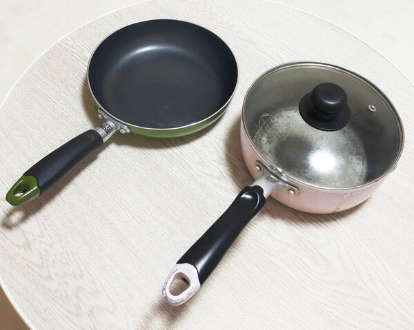 IH対応 蓋付き片手鍋 フライパン 2点セット