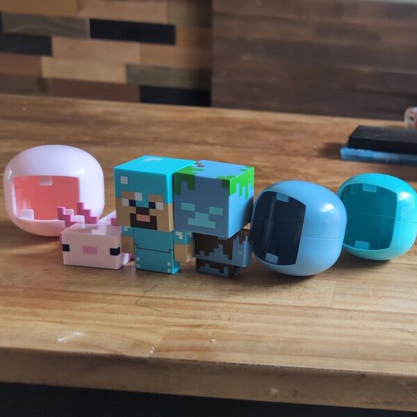 マイクラ ブロック ガチャガチャ カプキャラ バンダイBANDAI マインクラフト フィギュア スティーブ ドラウンド