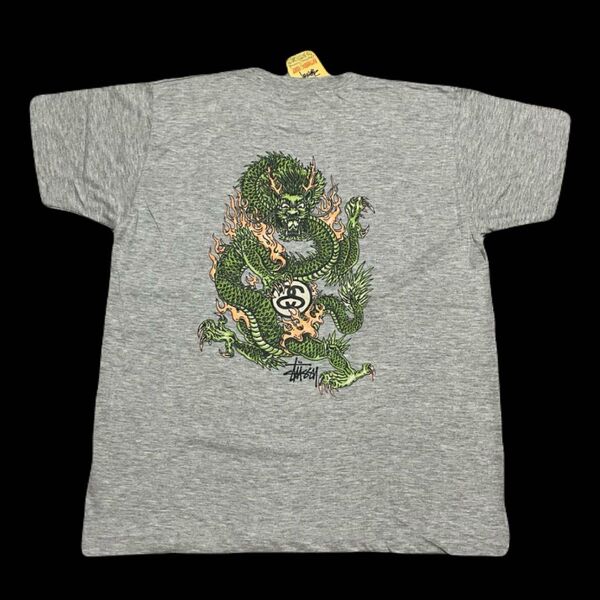 【デッドストック】 90's old stussy グレー バックプリント SS Tシャツ M