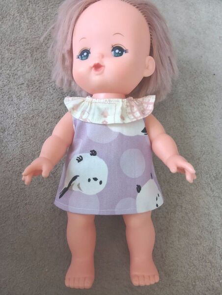 メルちゃん ハンドメイド ワンピース シマエナガ柄 パープル 匿名配送 即購入大歓迎 着せ替え