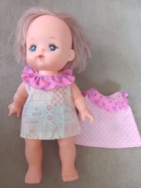 メルちゃんワンピース 2着セット ピンク水玉 パッチワーク柄 ハンドメイド 匿名配送 即購入大歓迎