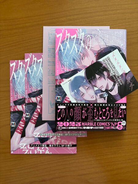BLコミック サノアサヒ ズタズタの腕にキス 特典 リーフレット 小冊子 コミコミ アニメイト
