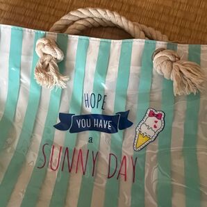 プールバッグ SUNNY Day クリアバッグ ロープハンドル トートバッグ