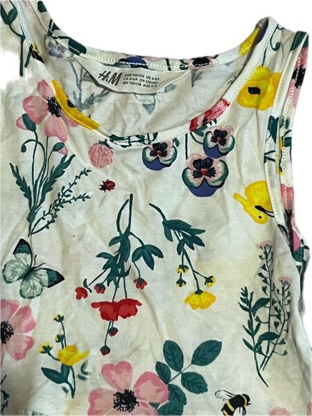 H&M ノースリーブワンピース 花柄 110