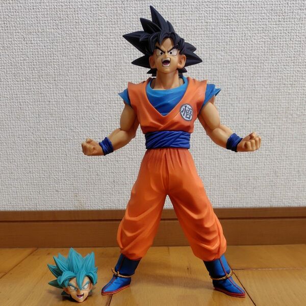 【値下げ】ドラゴンボール一番くじ サイヤ人ここに極まれリ D賞 オマケでB賞のアタマ付き♪付け替え可能! フィギュア 孫悟空